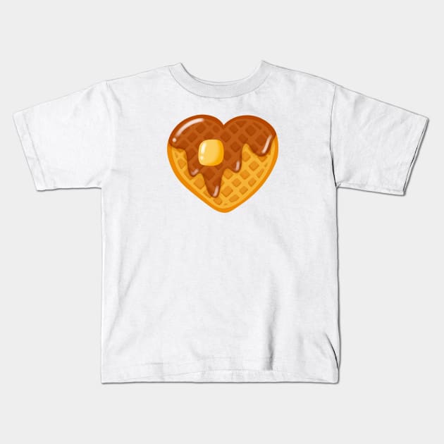 Heart Waffle with Syrup Kids T-Shirt by DesignByLeesh
